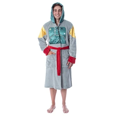 Image of Star Wars Adult Boba Fett Bounty Hunter Fleece Robe Bathrobe for Men Women (2X/3X)