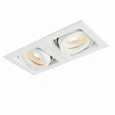 Image of Xeno Matt White Twin Adjustable Tilt GU10 LED Mains Voltage Recessed Indoor Boxed Downlight