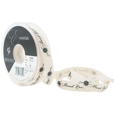 Image of Berisfords 15 mm Hand Knitted Ribbon, Natural
