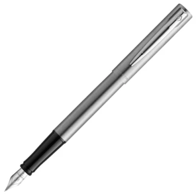 Image of Waterman Allure Fountain Pen Chrome Fine Nib Blue Ink Gift Box