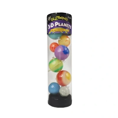 Image of 3 D Planets in a Tube Glow the Dark