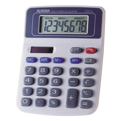 Image of Aurora DT210 Semi Desktop Calculator, Grey