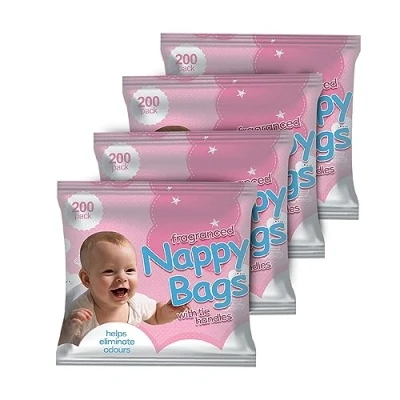 Image of ZYBUX Jumbo Packs Fragranced Nappy Disposable bags (4x200) 800 (Packaging may vary)
