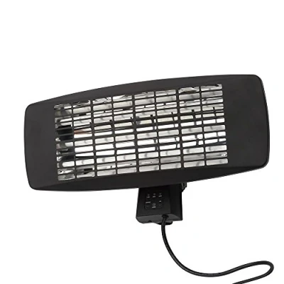 Image of Litecraft Wall Mount Patio Heater With 3 Power Setting Outdoor Garden Heating Black