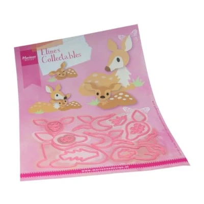 Image of Marianne Design Collectables, Eline&#039;s Deer Family, Intricate Designs and Embossed Details for Paper Crafts, Pink, One Size