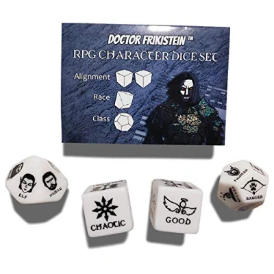 Image of RPG character dice set 4 x 25mm dices for creation COMPATIBLE with D&amp;D, Pathfinder and fantasy role playing games