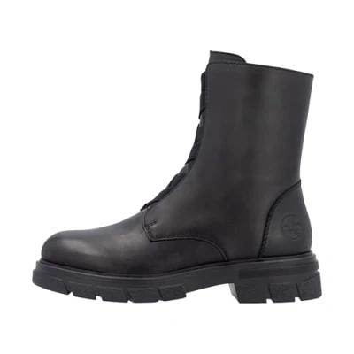Image of Rieker Z9179 black leather ankle boots with elastic front (Black, UK Footwear Size System, Adult, Women, Numeric, Medium, 6)