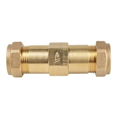 Image of 22mm Compression Burst Pipe Repair Coupling Connector Brass Fitting 80mm Long