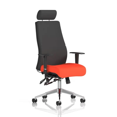 Image of Onyx Bespoke Colour Seat with Headrest Tabasco Orange