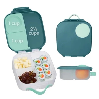 Image of b.Box Mini Lunchbox Bento Box with 3 Compartments (2 Leakproof) Ideal for Toddlers, Kids Lunch &amp; Snacks Fits Whole Piece of Fruit BPA Free