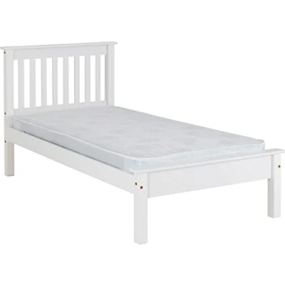 Image of Seconique Monaco 3&#039; Single Low End Bed in White