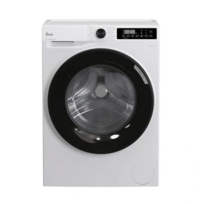 Image of HOOVER Pro Wash Series 3 Washing Machine, 10kg, 1400 rpm, A 20 percent Energy Class, 16 Programmes, XL Soft Drum, WIFI Connected, White Black Door, 55x60x85 cm HBR 410BL8 80
