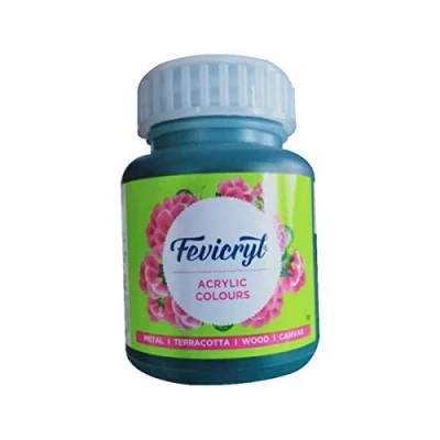 Image of SPL Acrylic &amp; Multi Surface Paint Colour for Art Craft (100 Ml Btl) Pidilite Fevicryl (DARK GREEN)