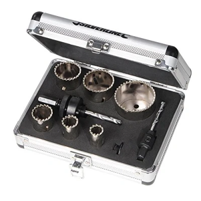 Image of Silverline Diamond Grit Holesaw Kit 11pce 19 57mm Dia