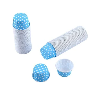 Image of Yosoo 100pcs Baking Cups, Mini Paper Cake Cases, Cupcake Wrappers Cases Holders Muffin Cups Liners, Colour(Blue)