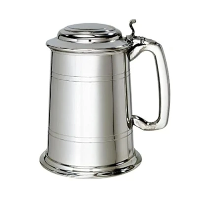 Image of Wentworth Pewter Standard Lidded 1 Pint Tankard