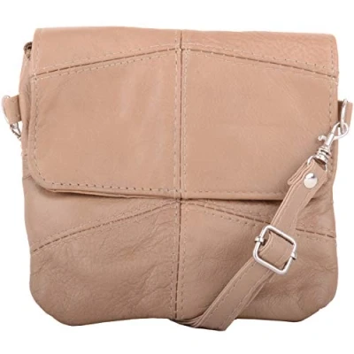 Image of Lorenz Leather Cross Body Handbag With adjustable Strap In Fawn 3811