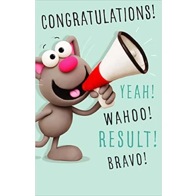 Image of Congratulations! Yeah! Result! Bravo! Funny Congratulations Greeting Card Humour 606267