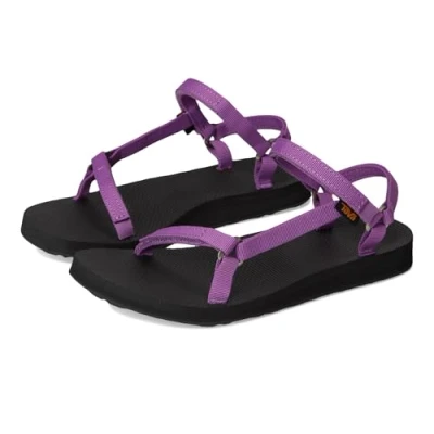 Image of Teva Original Universal Slim Womens Walking Sandals in Black Purple 4 UK