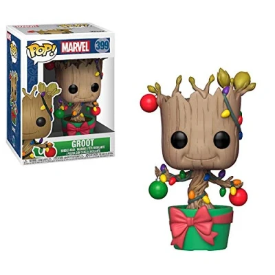 Image of Funko POP! Bobble: Marvel: Holiday Groot With Lights and Ornaments Marvel Comics Collectable Vinyl Figure Gift Idea Official Merchandise Toys for Kids &amp; Adults Comic Books Fans