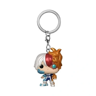Image of Funko POP! Keychain: My Hero Academia (MHA) Todoroki Metallic Novelty Keyring Collectable Mini Figure Stocking Filler Gift Idea Official Merchandise Anime Fans