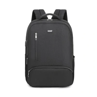 Image of Kono Backpack Mens Laptop 15.6 Inch Bag School Boys Travel Rucksack for Men (Black)