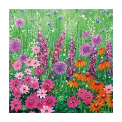 Image of Foxgloves and Echinacea by Anne Marie Dahlstrom Blank Greeting Card with Envelope
