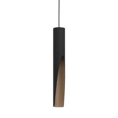 Image of Eglo LED Pendant Lighting Barbotto, Hanging lamp with indirect Lighting, Metal Ceiling Light Fixture in Black and Wood Look, GU10 Bulb, Warm White, FSC Certified