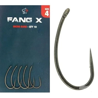 Image of Nash Pinpoint Fang X Micro Barbed Hooks Qty 10 (Size 10)