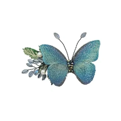 Image of yangzerang Butterfly Hair Clips Blue for Girls Women Cute Duckbill Slides Glitter Barrettes Snap Alligator Clip Teens Accessories Elegant Jewelry Gift