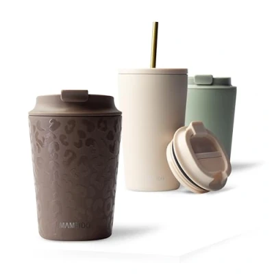 Image of MAMEIDO Insulated Coffee Cup Travel Mug 350ml Leakproof Flask BPA Free, Tumbler for Hot &amp; Cold Drinks (Wild Allure, 0,35l)