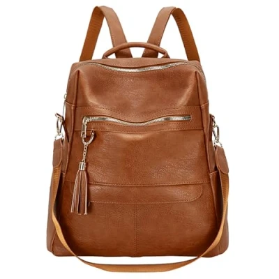 Image of Leathario Backpack Purse for Women, Vegan Leather Fashion Backpacks, Designer Travel and Work Backpack, Small Casual Daypack