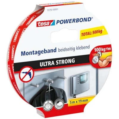 Image of tesa UK Powerbond Ultra Strong Foam Double Sided Tape, 5 m x 19 mm