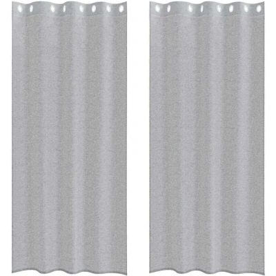Image of vidaXL Curtains with 2 pcs Dark gray 140 x 225 cm Polyester