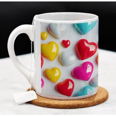 Image of happy bargains ltd 3D Affect Valentines Day Heart Flower Mug Gift for Secret Valentine Love v7
