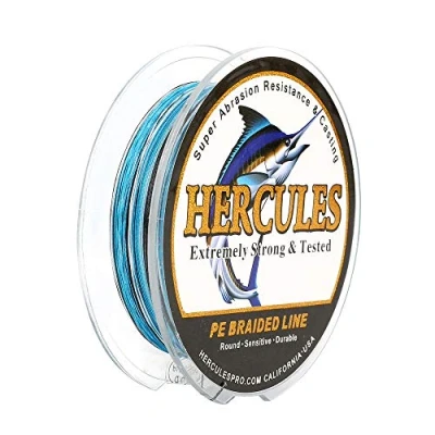 Image of Hercules Super Strong 100M 109 Yards Braided Fishing Line 15 LB Test for Saltwater Freshwater PE Braid Fish Lines 4 Strands Blue Camo, 15LB (6.8KG), 0.16MM