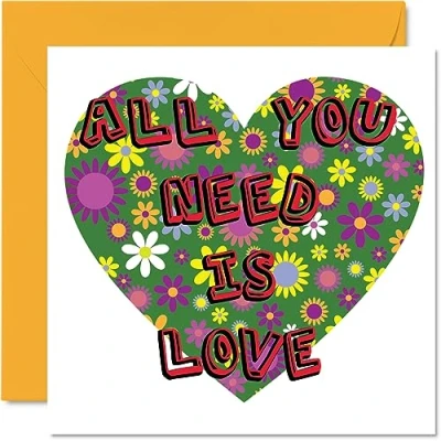 Image of Hearfelt Anniversary Card for Husband Wife Boyfriend Girlfriend Fab Four Love Wedding Valentine&#039;s Day Women Men Her Him 145mm x Greeting Cards Fiance Fiancee