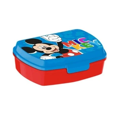 Image of HOVUK Mickey Mouse Rectangular Lunch Box, 18cm Food Safe Container for School, BPA Free, Microwave without Lid, Dishwasher Kids 3+ Years