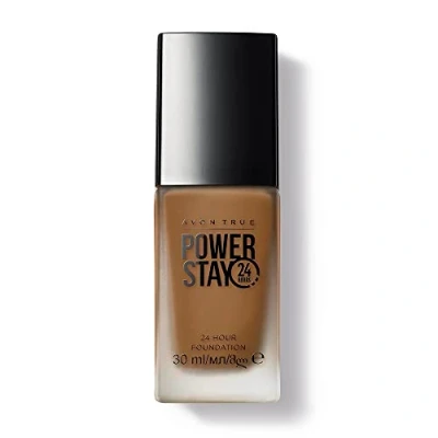 Image of Avon Power Stay 24 Hour Foundation Caramel, Lasting Comfortable Coverage That Won&#039;t Fade Or Smudge, 30ml