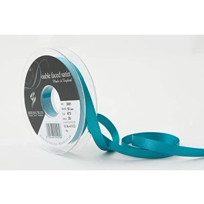 Image of Berisfords Double FACE Poly Satin Ribbon, Malibu Blue, 10 mm