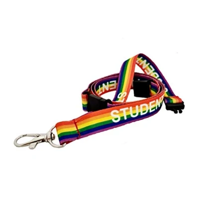 Image of 15mm Student LGBT Rainbow Lanyard Double Breakaway Perfect for Cardholders, Badges, Keys etc
