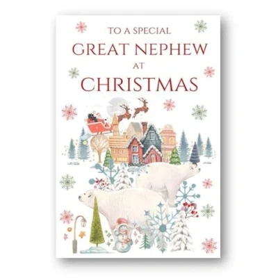 Image of Second Ave Great Nephew Christmas Polar Bear Xmas Holiday Festive Greetings Card