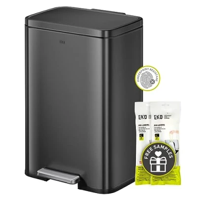 Image of EKO Kitchen Trash can, Stainless Steel, Black, 50L Matte