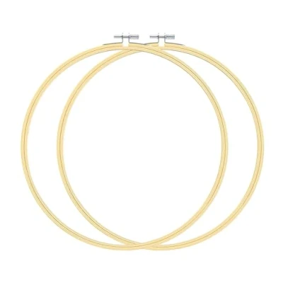 Image of 2 Pcs 12 inches Embroidery Hoops Large Cross Stitch Big Round 30cm Rings for DIY Art Craft Sewing Wreaths Decoration