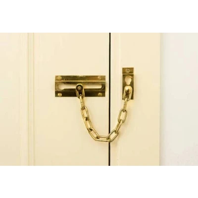 Image of Garden Mile Novelty Heavy Security Chain Door Lock with Brass Plated Finish Front Slide Bolt Screws Guard Safety for Home, Hotel, Interior