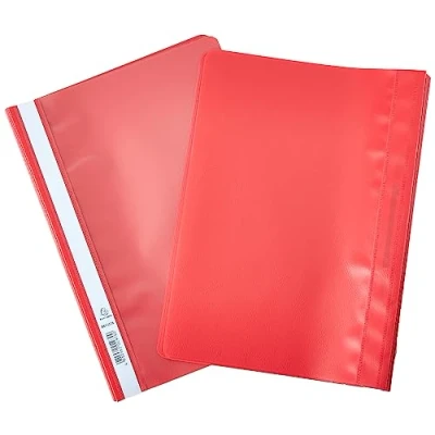 Image of Exacompta Ref 449203B_PAQ PP Transfer File Suitable For Use With A4 Documents, Premium PVC, Clear Front Cover, Holds Approx. 100 Sheets Red (Pack of 25)