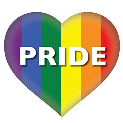 Image of Landing Designs 2 x PRIDE Heart rainbow, gay, LGBT car, van decal stickers
