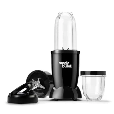 Image of magic bullet Blender 7pc Set in Black Powerful 10,000 RPM Sleek, Compact &amp; Portable Great for Smoothies, Juices, Protein Shakes, Milkshakes, Soups, Salad Dressings, Salsa Food Prep