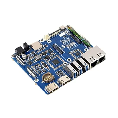 Image of Dual Gigabit Ethernet Base Board Designed for Raspberry Pi Compute Module 4 Lite/EMMC Series Module, Include ETH/CSI/DSI/RTC/HDMI/Micro SD/USB Interfaces, Powerful Capability