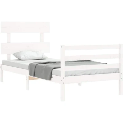 Image of vidaXL Bed Frame without Mattress White 90x200 cm Solid Wood